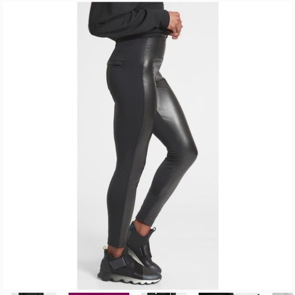 Women's Black Faux Leather Leggings